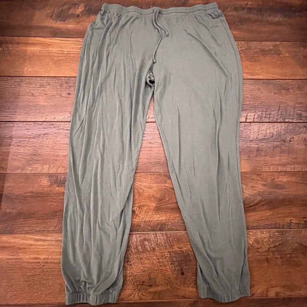 Auden Sleepwear Jogger Pants XL Sage Green Rayon Blend Lounge Pajama Bottoms